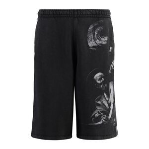 OFF-WHITE Caravaggio Graphic Sweat Shorts Men BLACK Pants
